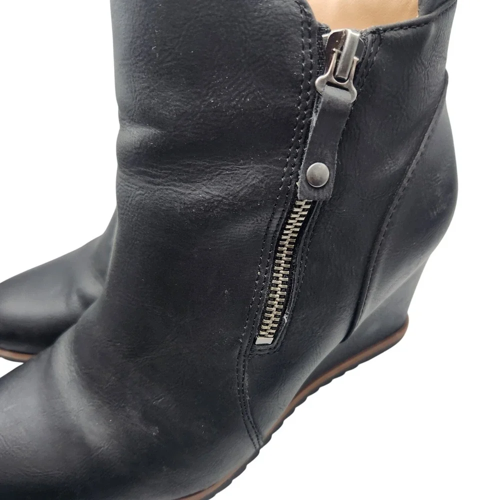 Soul Naturalizsr Wedge Heel Ankle Booties‎ faux leather Size 8